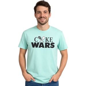 Anvil Cake Wars Graphic T Shirt Seafoam Green Cotton Crewneck Casual Size Medium